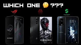 Asus ROG Phone 7 vs Nubia Red Magic 8 Pro 5G vs Black Shark 5 Pro
