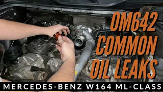 How to Stop OM642 Oil Leaks - Mercedes ML W164 Turbo Inlet Seal Easy DIY - ML300 ML320 ML350