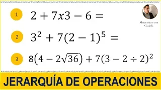 Jerarquía de operaciones. Ejercicios 1, 2 y 3