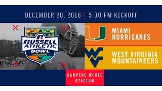 Russell Athletic Bowl 16 West Virginia Mountaineers vs Miami Hurricanes Sim