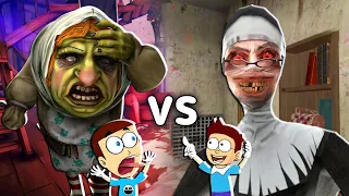 Evil Nun vs Witch Cry - Who is Scary ? 😲 | Shiva and Kanzo Gameplay