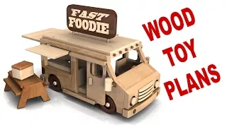 Wood Toy Plans Fast Foodie Delivery 6 Truck Fleet