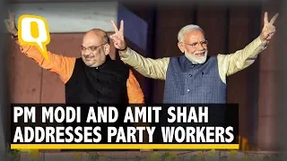 PM Modi and Amit Shah Address Party Workers at BJP Headquarters