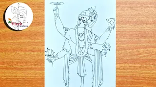 Lord Vishnu Drawing Tutorial | Easy Drawing | Vishnu Drawing for Beginners