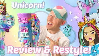 Barbie Cutie Reveal! 🦄💚✨ UNICORN! Review & Restyle! (fantasy series)