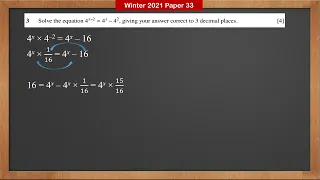 CAIE 9709 P3 Year 2021 Winter Paper 33 - Question 3