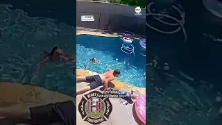 Father springs into action save baby boy from swimming pool | ABC News