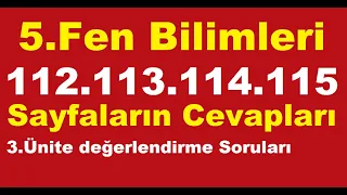 5. sınıf fen bilimleri ders kitabı 112 113 114 115 sayfaların cevapları