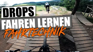 Drops fahren und einschätzen lernen - MTB  Fahrtechnik Training mit Tomas FREE AND RIDE Bikepark OE