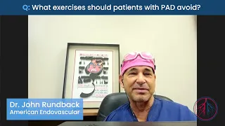 What exercises should patients with PAD avoid?