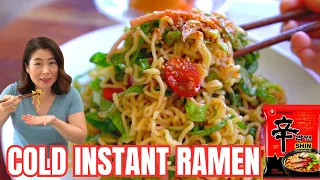 If you are craving noodles & a salad, this is the recipe! CRAZY Delicious Instant Ramen Recipe 냉라면