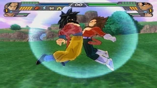 Goku SSJ4 and Vegeta SSJ4 Fusion Vegetto SSJ4 vs Whis & Bills DBZ Budokai Tenkaichi 3