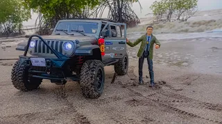 RC Crawler Scale 1/12 MN128 | Jeep Wrangler Rubicon Offroad Driving Beach