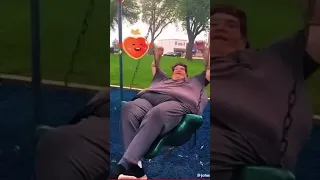 TikTok Johnny elbow nearly breaks a park swing