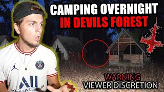(TERRIFYING) CAMPING OVERNIGHT IN HAUNTED DEVILS FOREST