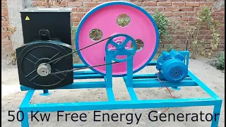 How To Make 50kw Free Energy Generator From 50kw Alternator And 5 hp  2850 Rpm Induction Motor