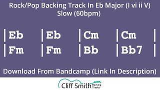 Eb Major - Slow Rock Backing Track - I vi ii V (60bpm)