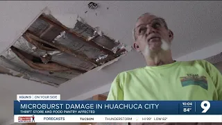 Damage left in the wake of a microburst in Huachuca City