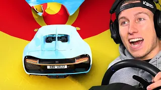 BUGATTI auf WASSERRUTSCHE fahren! (mit Lenkrad)