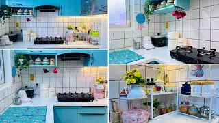 Kitchen Makeover in less budget DIY Kitchen Decoration and Countertop Organisation