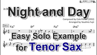 Night and Day (Cole Porter) - Easy Solo Example for Tenor Sax