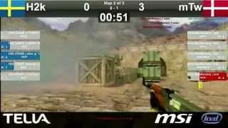 CS 1.6: DreamHack Summer 2010 Final zonic 1vs5 sick ace vs. H2K de_dust2 almostHD