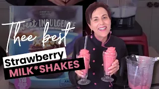 The BEST Vegan Strawberry Milkshake Made Without Ice Cream! -Thanks @KathyHesterVeganRecipes