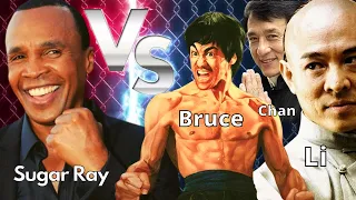 Sugar Ray Leonard Vs Bruce Lee, Jet Li and Jackie Chan