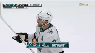 Joe Pavelski Shootout goal vs Anaheim 11-02-18