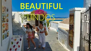 Lindos Rhodes GREECE 🇬🇷 🔴 NEW Beautiful Walking Tour [4K UHD]