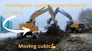 «DITCH DIGGING»with caterpillar 335 NG excavator and Volvo 220EL