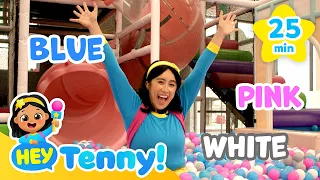 Learn Colors and Shapes | Tenny Visits Indoor Playgrounds | Educational Videos for Kids | Hey Tenny!