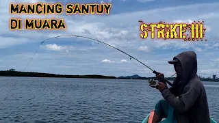 MANCING DI MUARA BEBANIR, DASARAN UMPAN UDANG HIDUP, BEBANIR BANGUN, BERAU, KALIMANTAN TIMUR