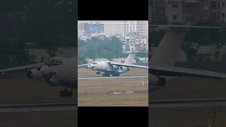 Aircraft (Ilyushin Il-76TD) Hard Landing And Drifting #shorts