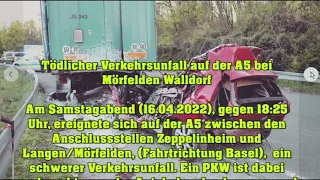 🚨A5 - Tödlicher Verkehrsunfall auf Autobahn Parkplatz 🔵 53 jähriger fährt unter Sattelauflieger ℹ️ℹ️