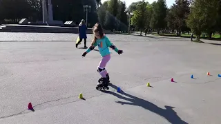 Трюки на роликах. Слалом на роликах. Люблю свои тренировки. 😍 #roller