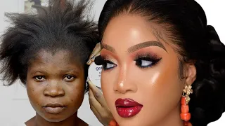 UNBELIEVABLE 👆 viral 😩 MUST WATCH ⬆️ BRIDAL MAKEUP AND BRIDAL HAIR TRANSFORMATION 😍