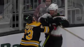 Nick Ritchie throws a late hit on Charlie McAvoy