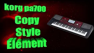 Korg pa700: Copy Style Element