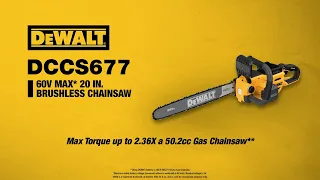 DEWALT DCCS677 60V MAX* 20 in. Brushless Chainsaw Head-to-Head vs. Stihl† MS271 50.2cc Gas Chainsaw