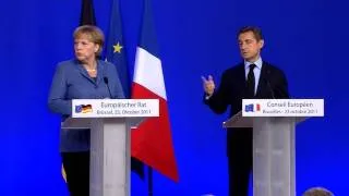 Merkel, Sarkozy discuss Berlusconi (w/ subtitles)