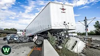 Tragic! Ultimate Near Miss Video Of Biggest Truck Crashes Filmed Seconds Before Disaster Make Scared