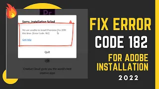 How to Fix Error Code 182 for All Adobe Installation 🔥  Adobe Installation Error Solution