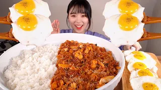 [ENG SUB] Korean Spicy Seafood Fried mukbang