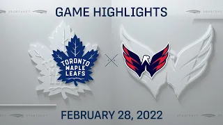 NHL Highlights | Maple Leafs vs. Capitals - Feb. 28, 2022