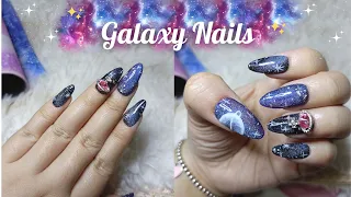 ✨🪐Galaxy Milky Way Nail Art 🌌⭐/ Self Nail / Nail ASMR / Nail DIY / Nail Tutorial