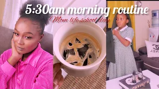 Realistic 5:30am morning routine 2023/mom life /school day