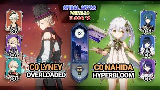 C0 Lyney Overloaded & C0 Nahida Hyperbloom | Spiral Abyss 4.0 Floor 12 - Genshin Impact