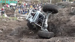 4x4 rock crawler off road vehicles in action in vehicle trial @ Raisio 2019