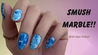 Smush Marble with Nail Polish?? This was too easy!!!